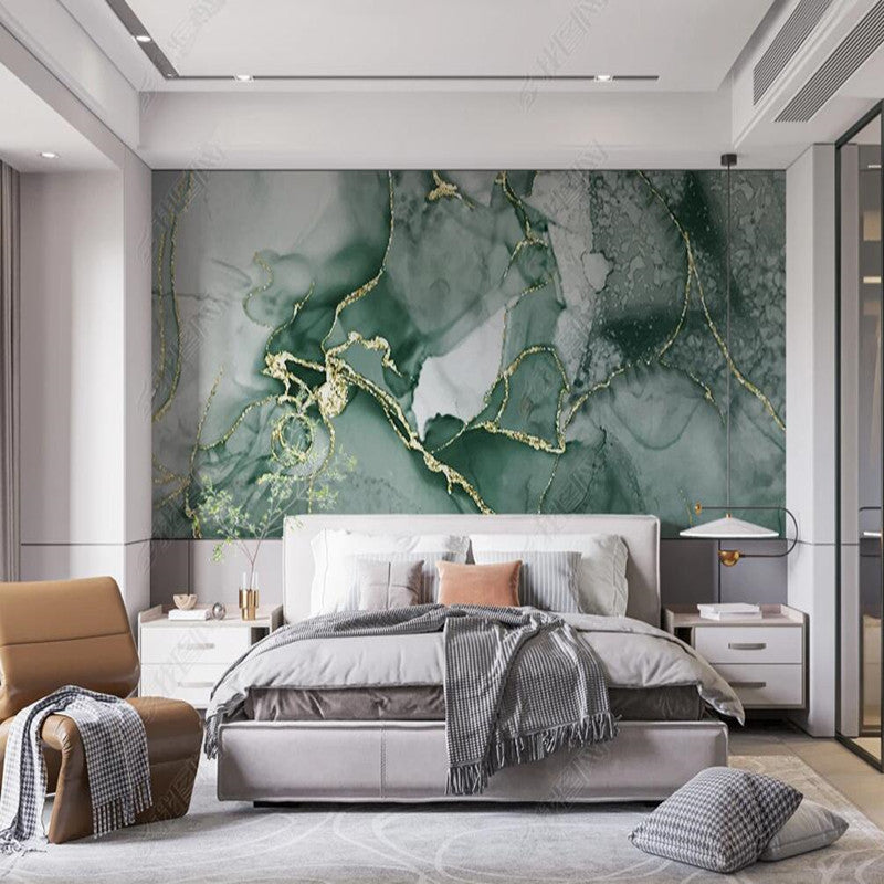 Green Stone Pattern Marble Rock Panel Marble Wallpaper Wall Mural Wall Covering