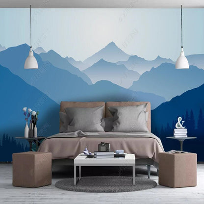 Blue Mountains Landscape Wallpaper Wall Mural Wall Covering