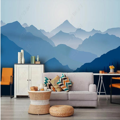 Blue Mountains Landscape Wallpaper Wall Mural Wall Covering