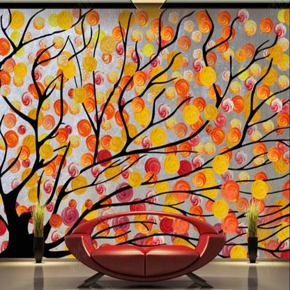 Abstract Dynamic Line Art Tree Wallpaper Wall Mural Wall Covering Wall Decor