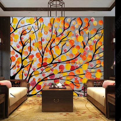 Abstract Dynamic Line Art Tree Wallpaper Wall Mural Wall Covering Wall Decor