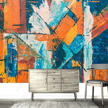 Retro Nostalgic Abstract Art Oil Painting Graffiti Wallpaper Wall Mural Home Decor