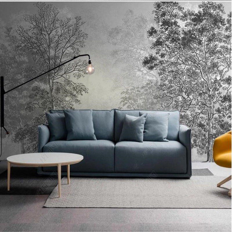 Abstract Grey Trees Forest Landscape Wallpaper Wall Mural Home Decor