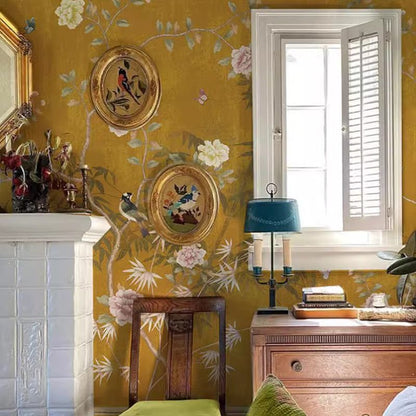 Chinoiserie Flowers Royal Garden Wallpaper Wall Mural Home Decor