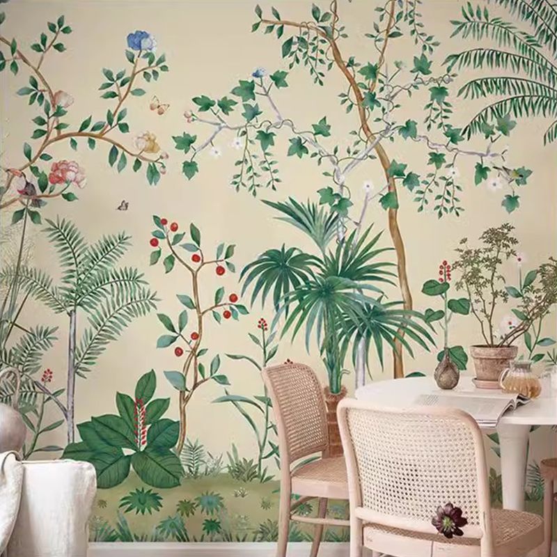 Chinoiserie Flowers Trees Plants Wallpaper Wall Mural Home Decor