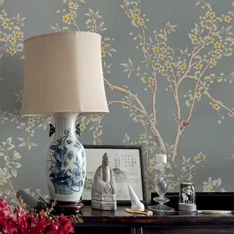 Chinoiserie Flowers Trees Vines Wallpaper Wall Mural Home Decor