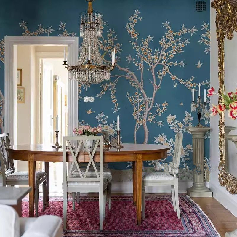 Chinoiserie Flowers Trees Vines Wallpaper Wall Mural Home Decor