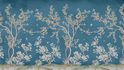 Chinoiserie Flowers Trees Vines Wallpaper Wall Mural Home Decor