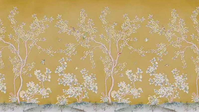 Chinoiserie Flowers Trees Vines Wallpaper Wall Mural Home Decor