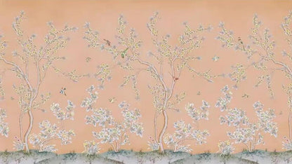 Chinoiserie Flowers Trees Vines Wallpaper Wall Mural Home Decor