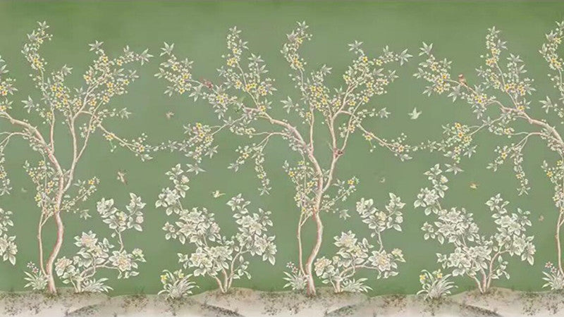 Chinoiserie Flowers Trees Vines Wallpaper Wall Mural Home Decor