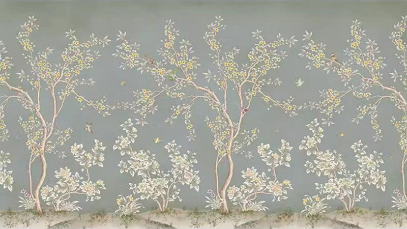 Chinoiserie Flowers Trees Vines Wallpaper Wall Mural Home Decor