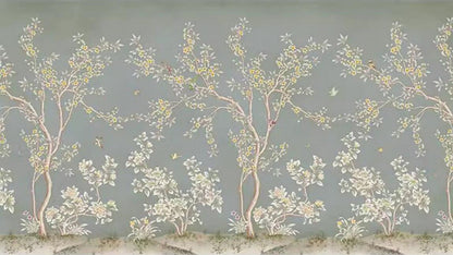 Chinoiserie Flowers Trees Vines Wallpaper Wall Mural Home Decor