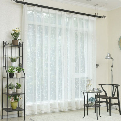 One Panel Embroidery Sheer Curtains, Premium Sheer Curtain for Living Room Bedroom Balcony