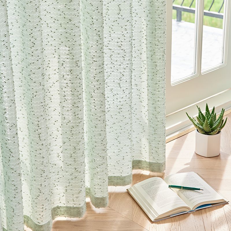 One Panel Light Green Sheer Curtains, Premium Sheer Curtain for Living Room Bedroom Balcony