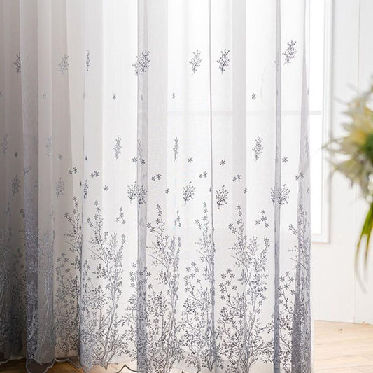 One Panel Light Gray Sheer Curtains, Sheer Curtain for Living Room Bedroom Balcony