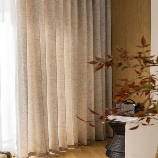 One Panel Natural Linen Sheer Curtains, Sheer Curtain for Living Room Bedroom Balcony