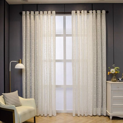 One Panel Flowers Sheer Curtains, Sheer Curtain for Living Room Bedroom Balcony