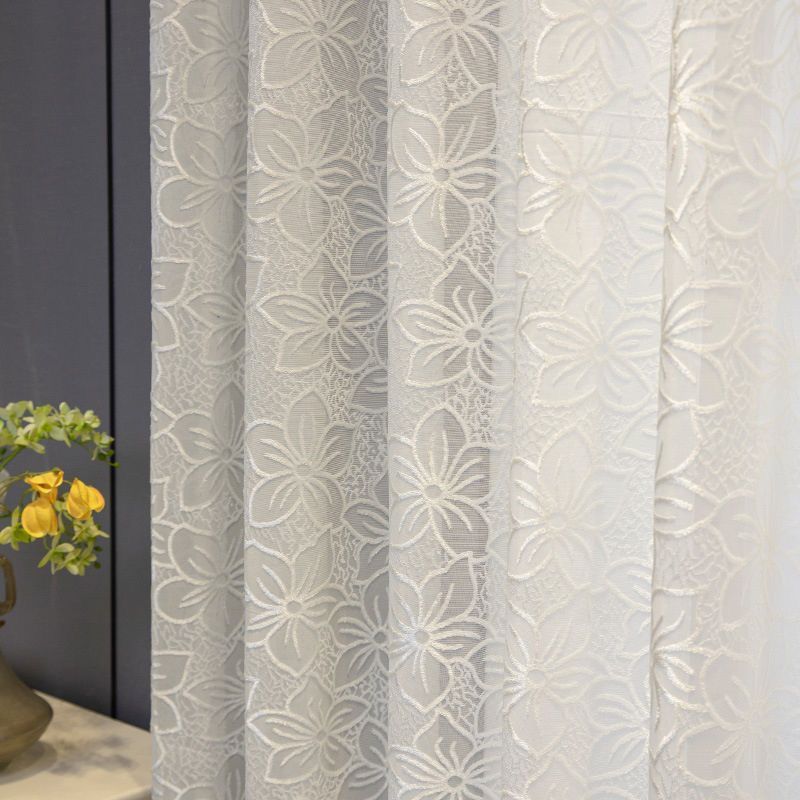 One Panel Flowers Sheer Curtains, Sheer Curtain for Living Room Bedroom Balcony