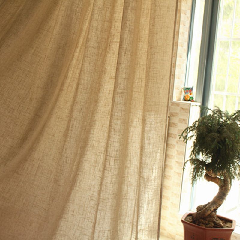 High Quality One Panel Natural Linen Curtains Sheer Curtain, Sheer Curtains for Living Room Bedroom Balcony