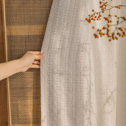 High Quality One Panel Natural Linen Curtains Sheer Curtain, Weave Linen Curtains for Living Room Bedroom Balcony