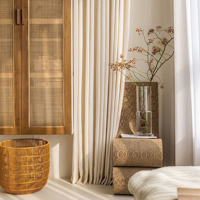 High Quality One Panel Natural Linen Curtains Sheer Curtain, Weave Linen Curtains for Living Room Bedroom Balcony