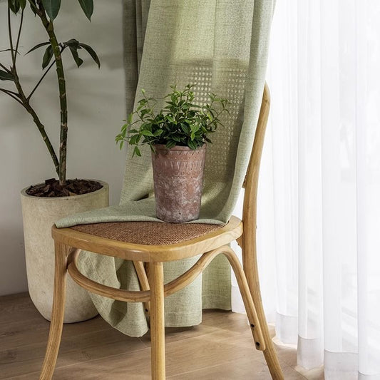 High Quality One Panel  Matcha Green Linen Curtains Sheer Curtains, Natural Linen Curtain for Living Room Bedroom Balcony