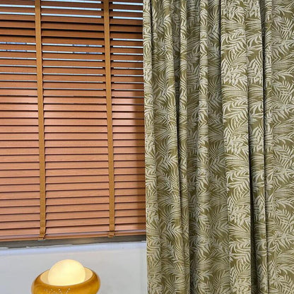 One Panel Leaves Print Curtains, Green Leaves Sheer Curtain for Living Room Bedroom Balcony