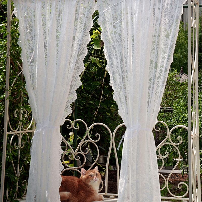 One Panel Lace Curtains Sheer Curtains, Sheer Curtain for Living Room Bedroom Balcony