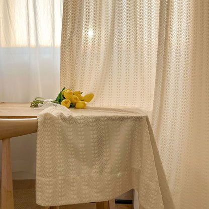 One Panel Wheat Pattern Curtains Sheer Curtains, Cream Color Sheer Curtain for Living Room Bedroom Balcony