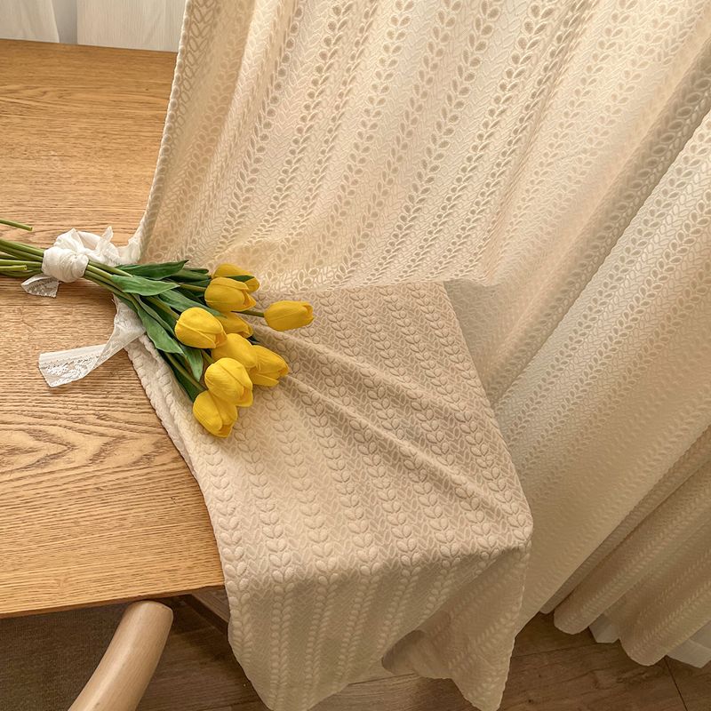 One Panel Wheat Pattern Curtains Sheer Curtains, Cream Color Sheer Curtain for Living Room Bedroom Balcony