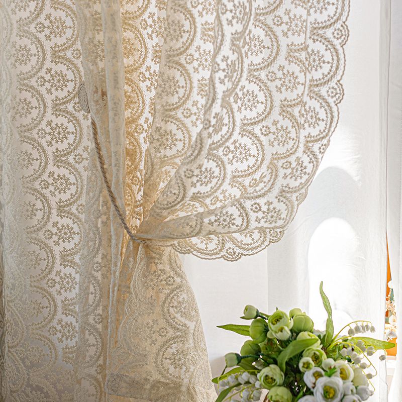 One Panel Lace Curtains Sheer Curtains, Sheer Curtain for Living Room Bedroom Balcony