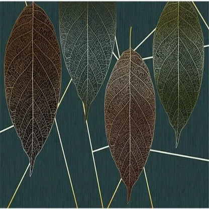 Nordic Plant Leaf Geometry Wallpaper Wall Mural Home Decor