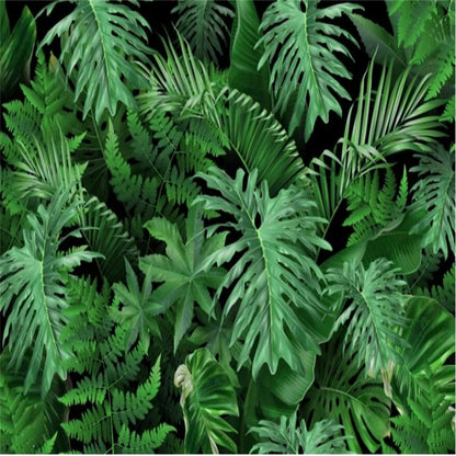 Tropical Plant Green Leaves Wallpaper Wall Mural Home Decor