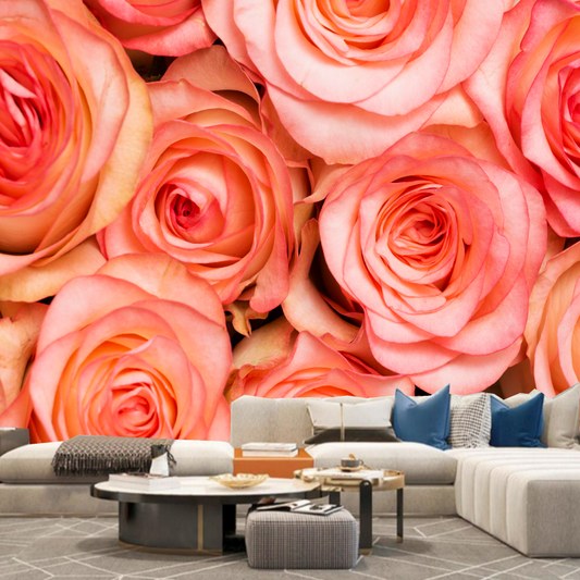 Watercolor Rose Flowers Floral Wallpaper Wall Mural Home Decor