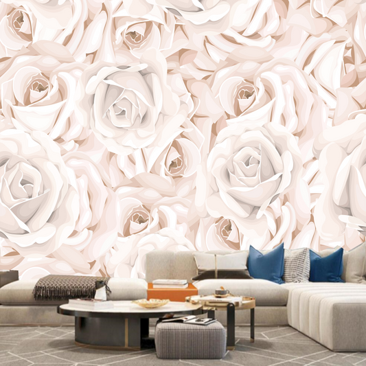 Pink Rose Flowers Floral Wallpaper Wall Mural Home Decor