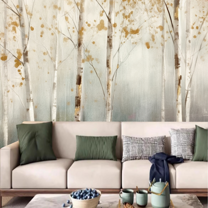 Abstract Birch Trees Forest Nature Wallpaper Wall Mural Home Decor
