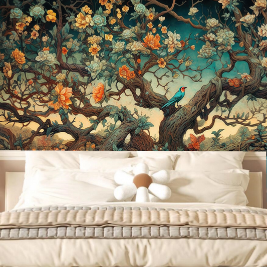 Huge Tree Flowers and Birds Wallpaper Wall Mural Home Decor