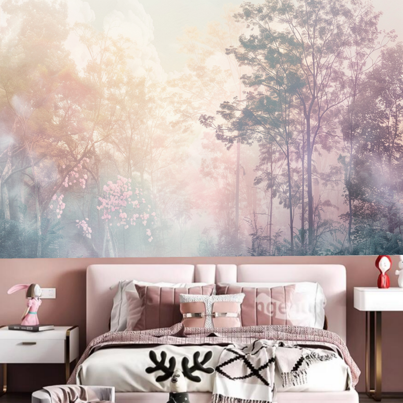 Abstract Trees Forest Nature Wallpaper Wall Mural Home Decor
