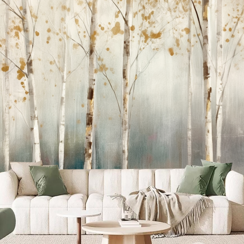Abstract Birch Trees Forest Nature Wallpaper Wall Mural Home Decor