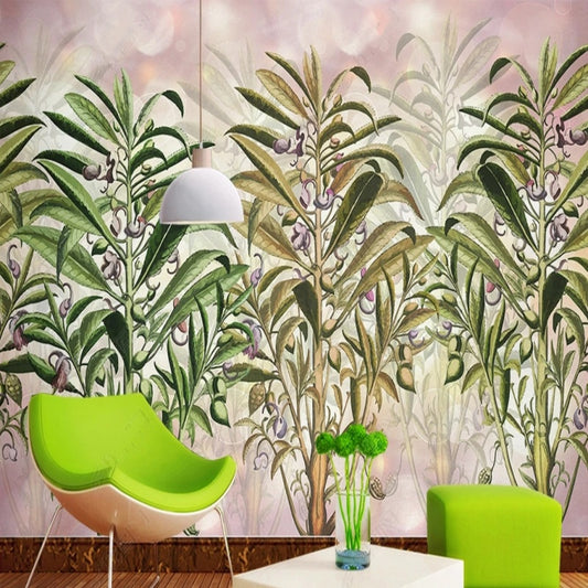 Tropical Plants and Flowers Wallpaper Wall Mural Home Decor