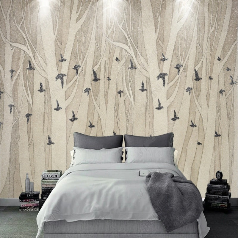 Abstract Birch Tree Forest Wallpaper Wall Mural Wall Covering Home Decor