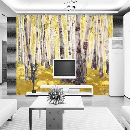 Yellow Birch Tree Wallpaper Wall Mural Wall Covering