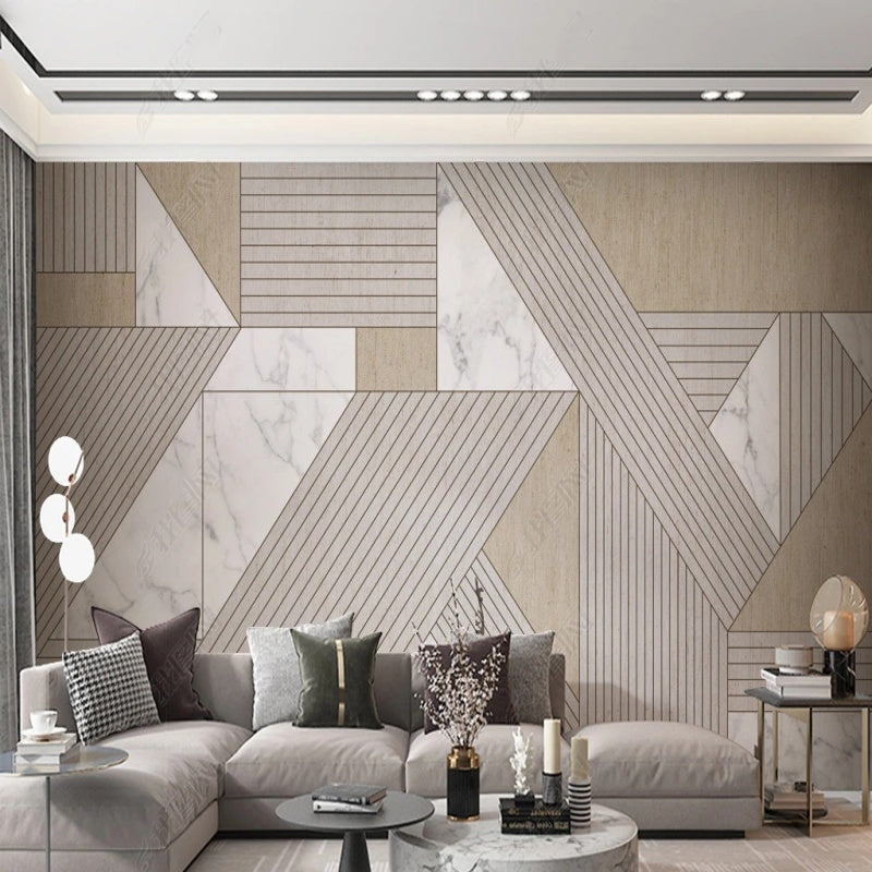 Light Brown Geometric Simple Geometry Wallpaper Wall Mural Home Decor