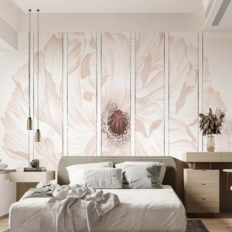 Shabby Pink Lotus Flowers Floral Wallpaper Wall Mural Home Decor