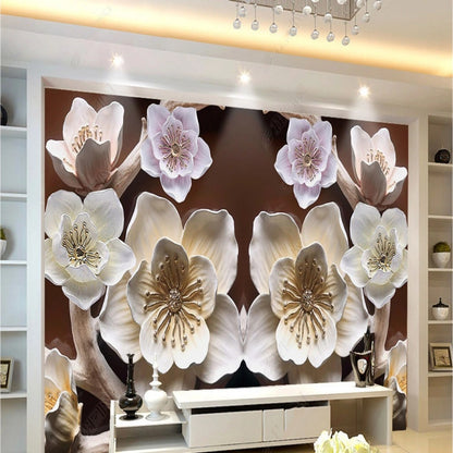 3D Pink Flower Floral Wallpaper Wall Mural Home Decor