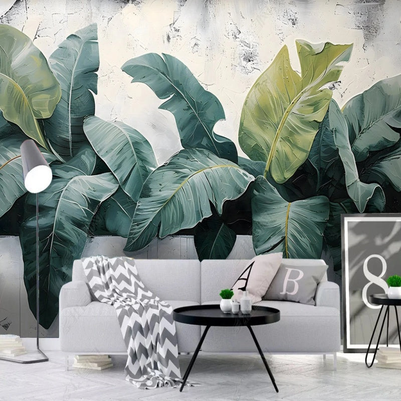 Tropical Banana Leaf Plants Wallpaper Wall Mural Home Decor