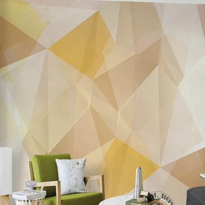 Simple Orange Geometry Wallpaper Wall Mural Home Decor