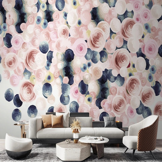 Pink Small Flowers Floral Wallpaper Wall Mural Wall Covering