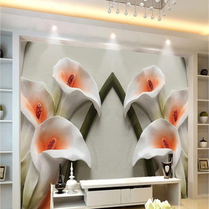 3D Calla Lily Flowers Floral Wallpaper Wall Mural Home Decor